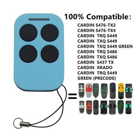 Universal Multi-Frequency Garage Remote Control Duplicator 280-868MHz 4 Door Opener,Ensure Your Model in Brand Table List