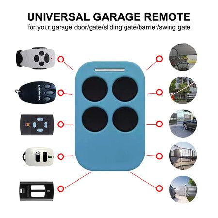 Universal Multi-Frequency Garage Remote Control Duplicator 280-868MHz 4 Door Opener,Ensure Your Model in Brand Table List