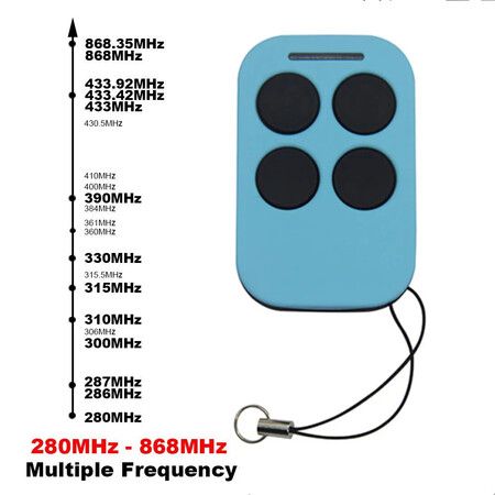 Universal Multi-Frequency Garage Remote Control Duplicator 280-868MHz 4 Door Opener,Ensure Your Model in Brand Table List