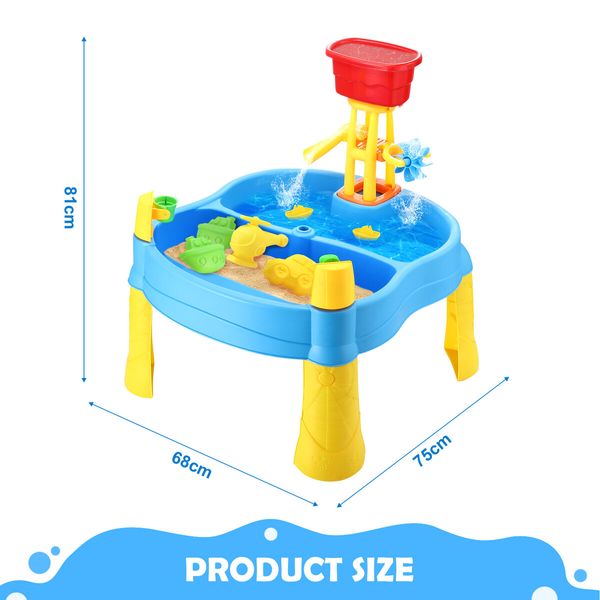 Sand Water Table Sandpit Play Ground Activity Centre Playset Kids Pretend Pool Toys Beach Park Outdoor Waterplay Station