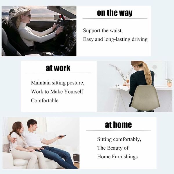 Office Chair Cushion for Back and Hip,Memory Foam Cushion,Hip and Lumbar Cushion for Tailbone and Back Relief, Dark Grey