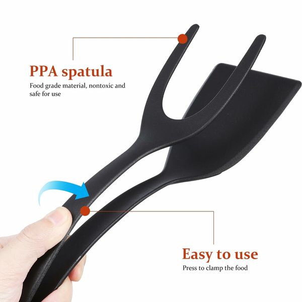 2 in 1 Fried Egg Clip Shovel Non-Stick Kitchen Silicone Spatula Omelette Toast Bacon Clamp Frying Steak Kitchen Accessories