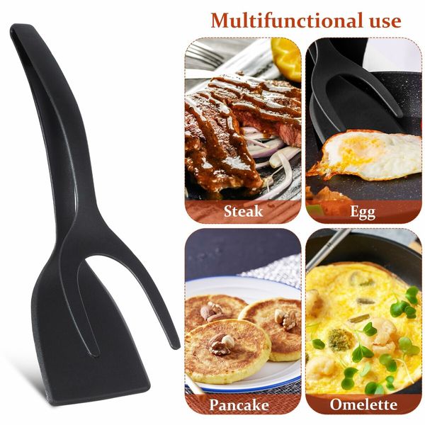 2 in 1 Fried Egg Clip Shovel Non-Stick Kitchen Silicone Spatula Omelette Toast Bacon Clamp Frying Steak Kitchen Accessories