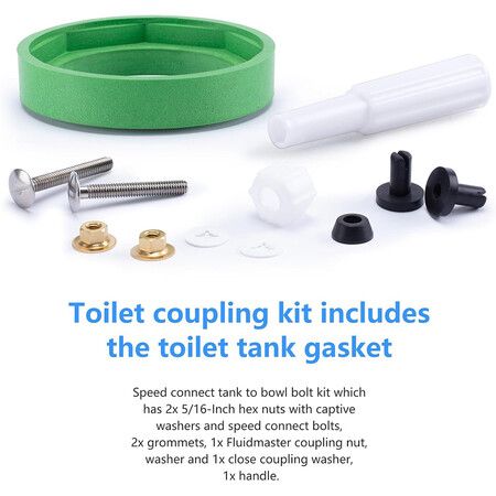 Toilet Tank to Bowl Gasket Kit for American Standards Toilet Part Champion 4 AS738756-0070A, 3 Inch Toilet Tank Replacement Kit Includes Gasket and Bolt Kit with Handle