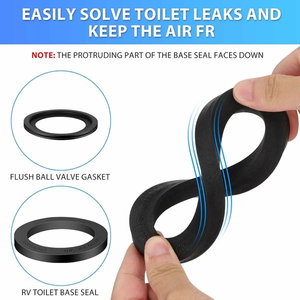 3 in 1 RV Toilet Seal Kit, 385345892 Toilet Socket Floor Flange Kit for RV 300, 310, 320 RV Toilets, Toilet Replacement Seal for RVs, Boats