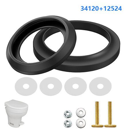 RV Toilet Seal Kit, 34120 and 12524 Waste Ball Seal, Flush Ball Seal Replacement for Thetford Aqua Magic Style II, Style Plus, Syle Lite RV Toilet Part