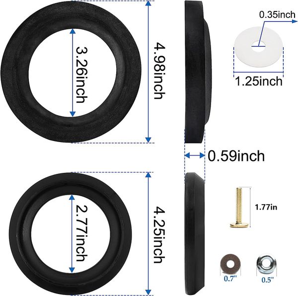 RV Toilet Seal Kit, 34120 and 12524 Waste Ball Seal, Flush Ball Seal Replacement for Thetford Aqua Magic Style II, Style Plus, Syle Lite RV Toilet Part