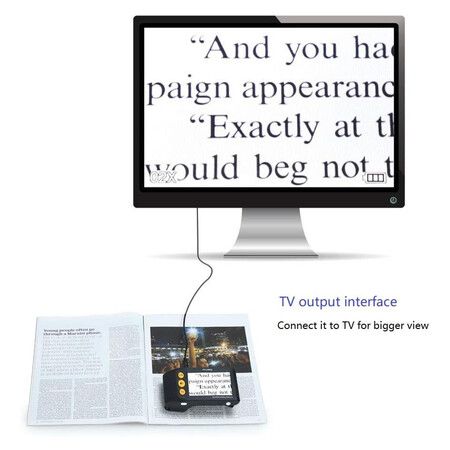 3.5 Inch Electronic Portable Video Aids Digital Magnifier Handheld Low Vision Reading Magnifier for Students, The Elderly in Reading, Newspapers, 2X to 25X Zoom, AV or TV Output, Black