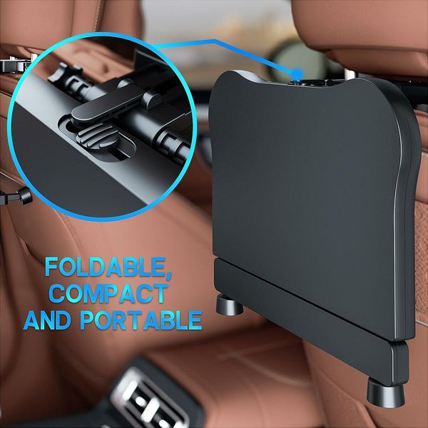 Car Seat Tray, Car Backseat Table Tray for Laptop Working on The Road with Non Slip Mat