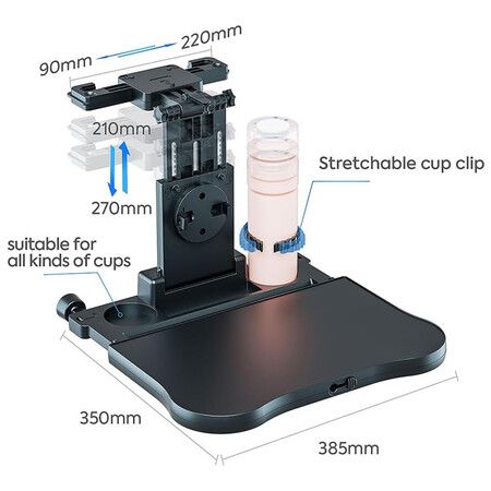 Car Seat Tray, Car Backseat Table Tray for Laptop Working on The Road with Non Slip Mat