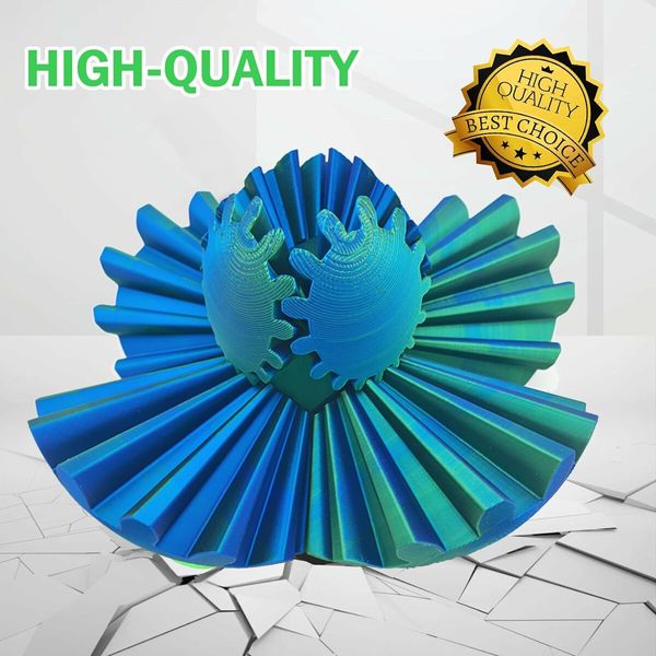 3D Printed Gear Ball Spin Ball Fidget Toy,Gear Ball Fidget Toy,Stress Ball,Desk Toy For Stressand Anxiety Relaxing (Blue And Green)