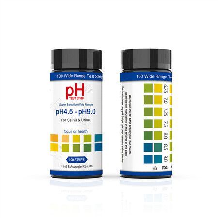 PH Test Strips for Urine & Saliva, Monitor pH Level (4.5-9.0ppm), Easy to Test Alkaline and Acid Levels