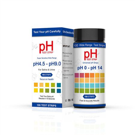 PH Test Strips for Urine & Saliva, Monitor pH Level (4.5-9.0ppm), Easy to Test Alkaline and Acid Levels