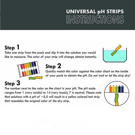 PH Test Strips, Universal Application (pH 0-14), 100 Strips for Saliva, Soap, Urine, Food, Liquids, Water with Soil Testing, Lab Monitoring