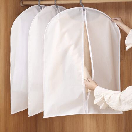 Set of 10 Transparent Thickened Washable PEVA Clothes Dust Covers 5 Medium 60x80 5 Extra Large 60x120 for Coat Suits Hanging