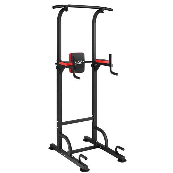 Genki Power Tower Pullup Dip Station ChinUp Bar Push Up Weight Bench Gym Knee Raise Abs Workout Situp Chest Back Exercise