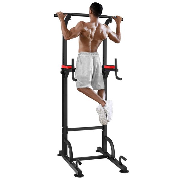 Genki Power Tower Pullup Dip Station ChinUp Bar Push Up Weight Bench Gym Knee Raise Abs Workout Situp Chest Back Exercise