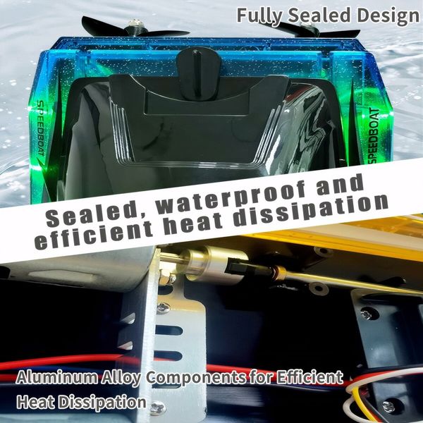 High Speed RC Boat 30+ MPH Fast Remote Control Boat  Rechargeable Battery Storage Package 2.4GHz Electric Boats with LED Lights for Pool Lake