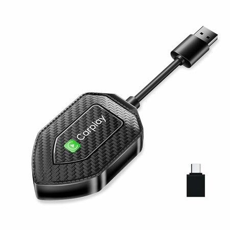 2 in 1 Android Wireless CarPlay Adapter Converts Factory Wired to Wireless Carplay, Plug and Play Car Play Wireless Adapter,Connection with USB C Adapter