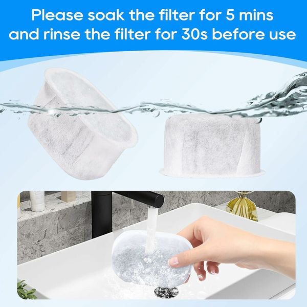 8Pcs Cat Water Fountain Filter for W300, W300B, W500 Cat Water Fountain