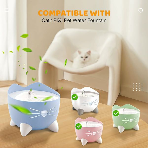 16 Pcs Pet Fountain Filters for Catit PIXI Cat Drinking Fountain