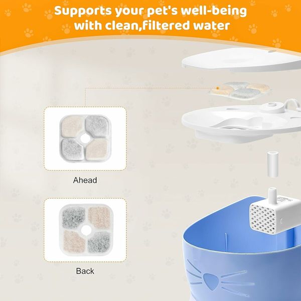 16 Pcs Pet Fountain Filters for Catit PIXI Cat Drinking Fountain