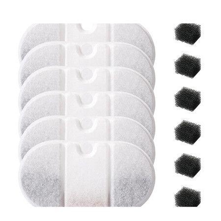 Cat Water Fountain Replacement Filters, 8 Filters and 8 Sponges Compatible with PETLIBRO Pet Fountain