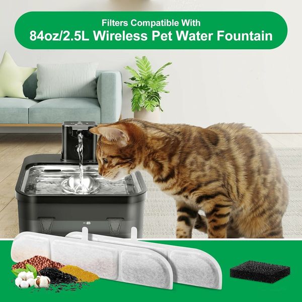 Cat Water Fountain Filter, 6 Pack Pet Fountain Filter Replacement Filters