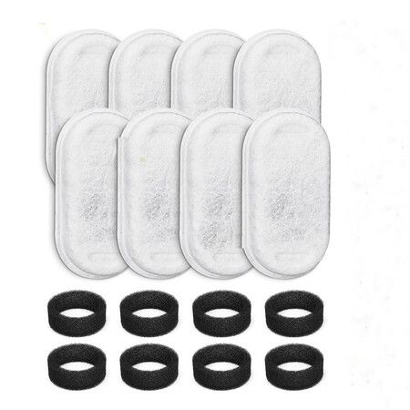 Cat Water Fountain Filters, 8 Pack Replacement Filters and Pre Filter Sponges