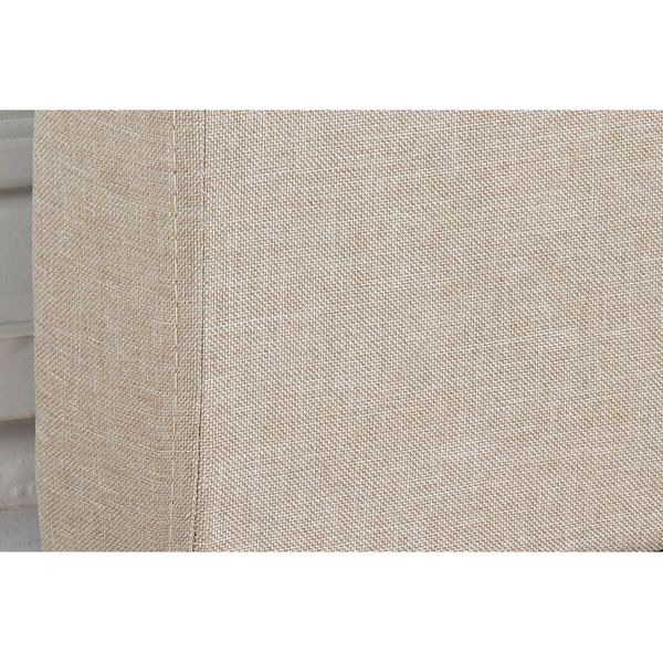 Bed Head Queen Beige Headboard Upholstery Fabric Tufted Buttons