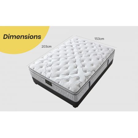 KINGSTON Mattress Queen Size Medium Firm Euro Top Pocket Spring Memory Foam 34CM