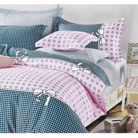 Pink Dots Super King Size Bed Quilt/Duvet Duvet Cover Set