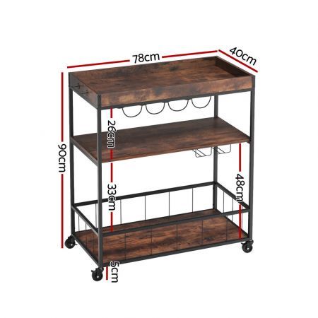 Artiss Kitchen Island Rolling Serving Cart