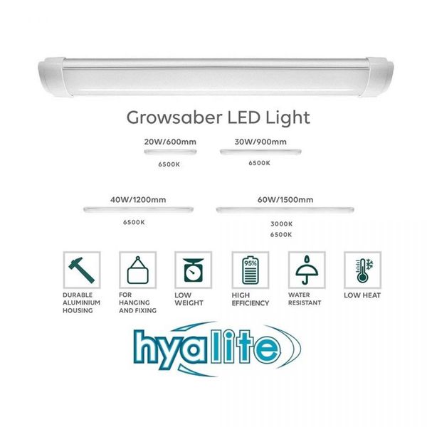 Growsaber Hydroponic Led Lights Grow Light Hydro Plant Growing 20W 6500K 600mm