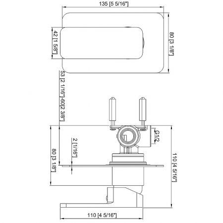 Single Square Shower Bath Mixer Tap Bathroom WATERMARK Approved in Black