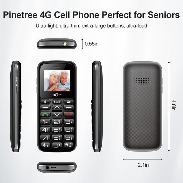 4G LTE Unlocked Basic Phone for Seniors Big Button Type-C Loud Sound Long Standby SOS