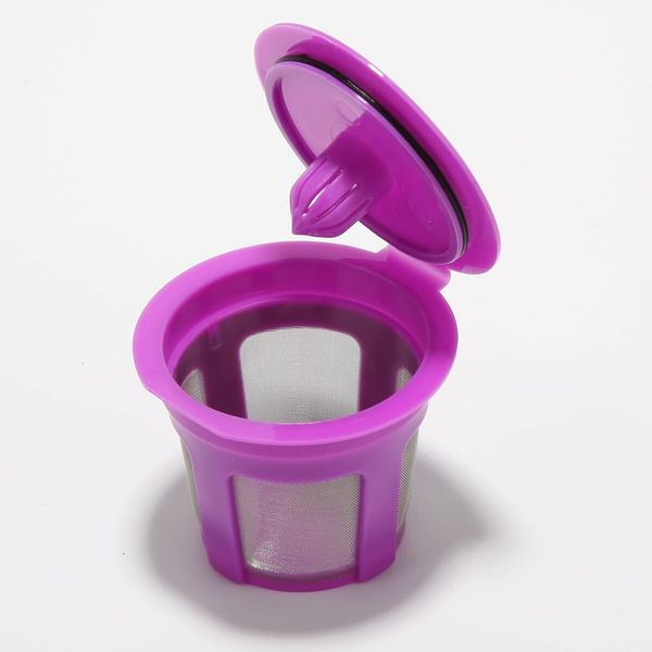 4Pcs Reusable K Cups, Refillable K Cup Coffee Pods, Compatible with Keurig Brewers, Purple