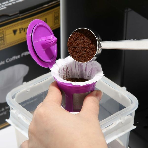 4Pcs Reusable K Cups, Refillable K Cup Coffee Pods, Compatible with Keurig Brewers, Purple