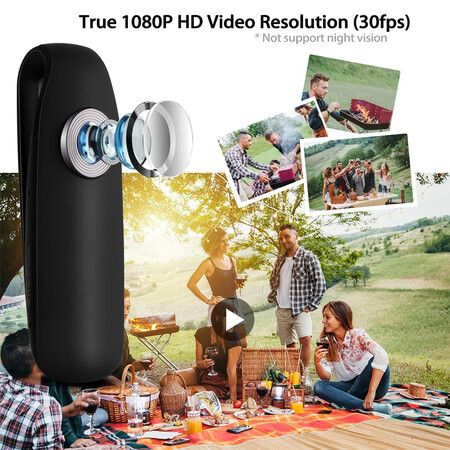 Mini Cameras with Audio and Video Recording, 1080P FHD Loop Recording Hidden Body Camera, for Daily, Cycling, Work Records, 1 Pack