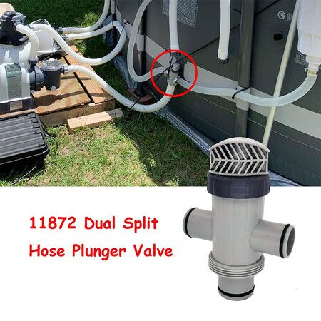 11872 Replacement Dual Split Hose Plunger Valve Pool Part Accessory Attachment for above Ground Pool and Pool Pump Maintenance