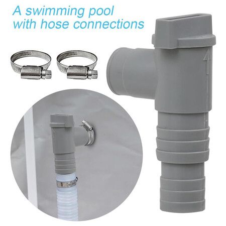 2Pcs PVC Pool Filter Pump Adapter for 32mm Pipe Hoses Connector Part Pool On or Off Plunger Valve Leak Proof Replacement