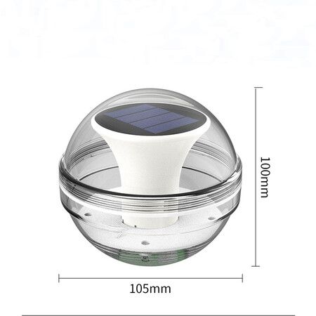 LED Solar Floating Light Waterproof Swimming Pool Lamp Color Changing Decoration Lawn Lights for Fountain Fish Tank Pond Floating Pool Light White