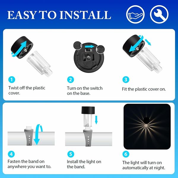 Solar Pool Lights 6 Pack Pool Lights for Framed Above Ground Pools, Outdoor Pool Decoration Night Light