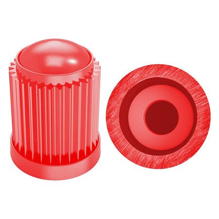 50 Pcs Tire Stem Valve Caps, with O Rubber Ring, Universal Stem Covers for Cars, Bike, Red