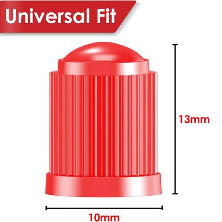 50 Pcs Tire Stem Valve Caps, with O Rubber Ring, Universal Stem Covers for Cars, Bike, Red