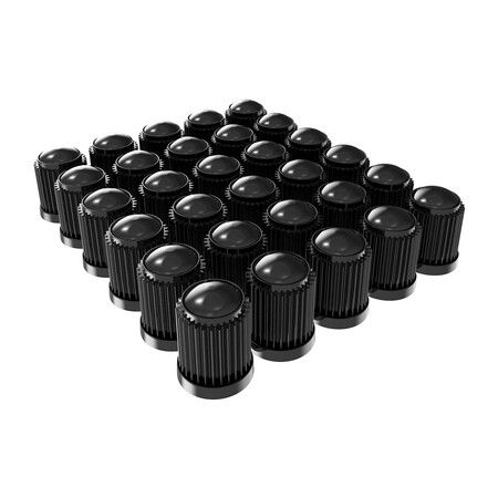 50 Pcs Tire Stem Valve Caps, with O Rubber Ring, Universal Stem Covers for Cars, Bike, Black