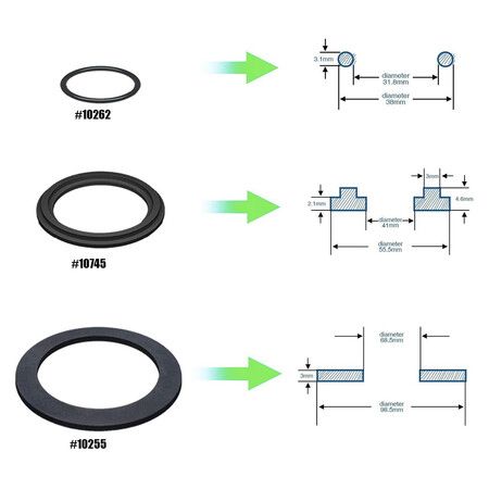 25076RP Washer and Ring Kit for 1-1/2in Fittings, O Ring Rubber Washer for Intex Pool Plunger Valves and Intex Replacement Gasket 10745, 10262 and 10255, 12 pcs