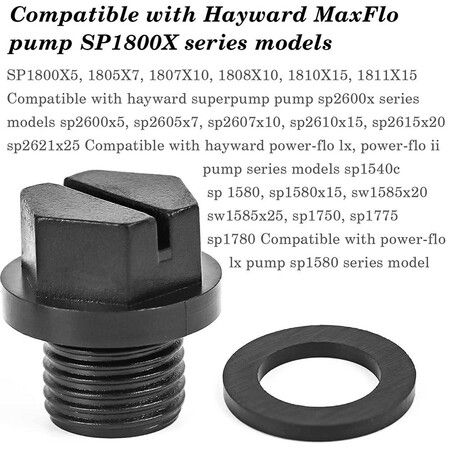 4 Pack Hayward SPX1700FG Swimming Pool Pump Pipe Plug with Gaskets Swimming Pool