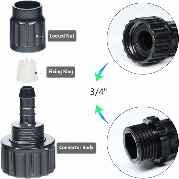 4Pack Expandable Garden Hose Repair Kit, Plastic Flex Hose Repair Kit, Male and Female Hose End Repair Fittings/Connector