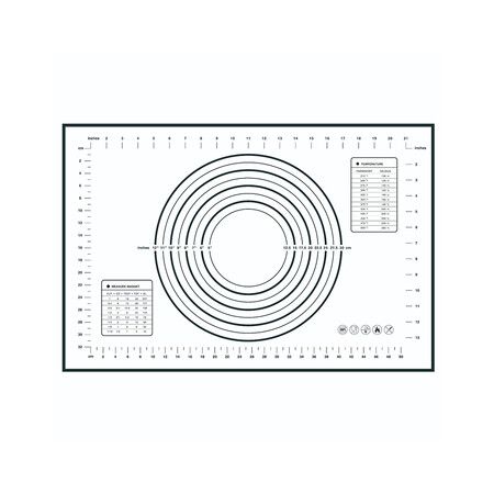 24 x 16 Inches Silicone Pastry Baking Mat Non Slip Pastry Mat with Measurement for Rolling Dough Counter Cookies Pie, Easy to Transfer Sourdough Bread (Black)